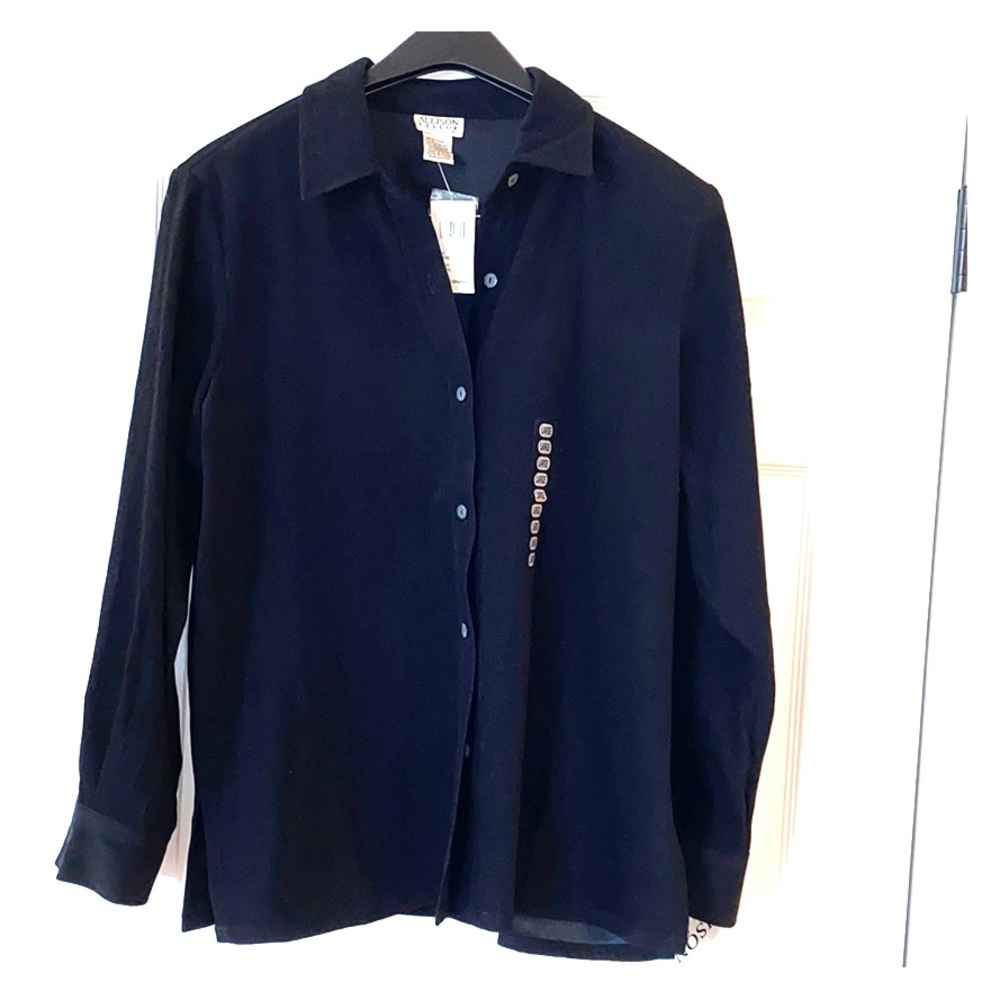 Allison Taylor Stretch Long Sleeve Suede Like Top